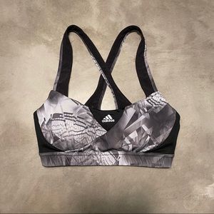 Adidas Grey Print Sports Bra